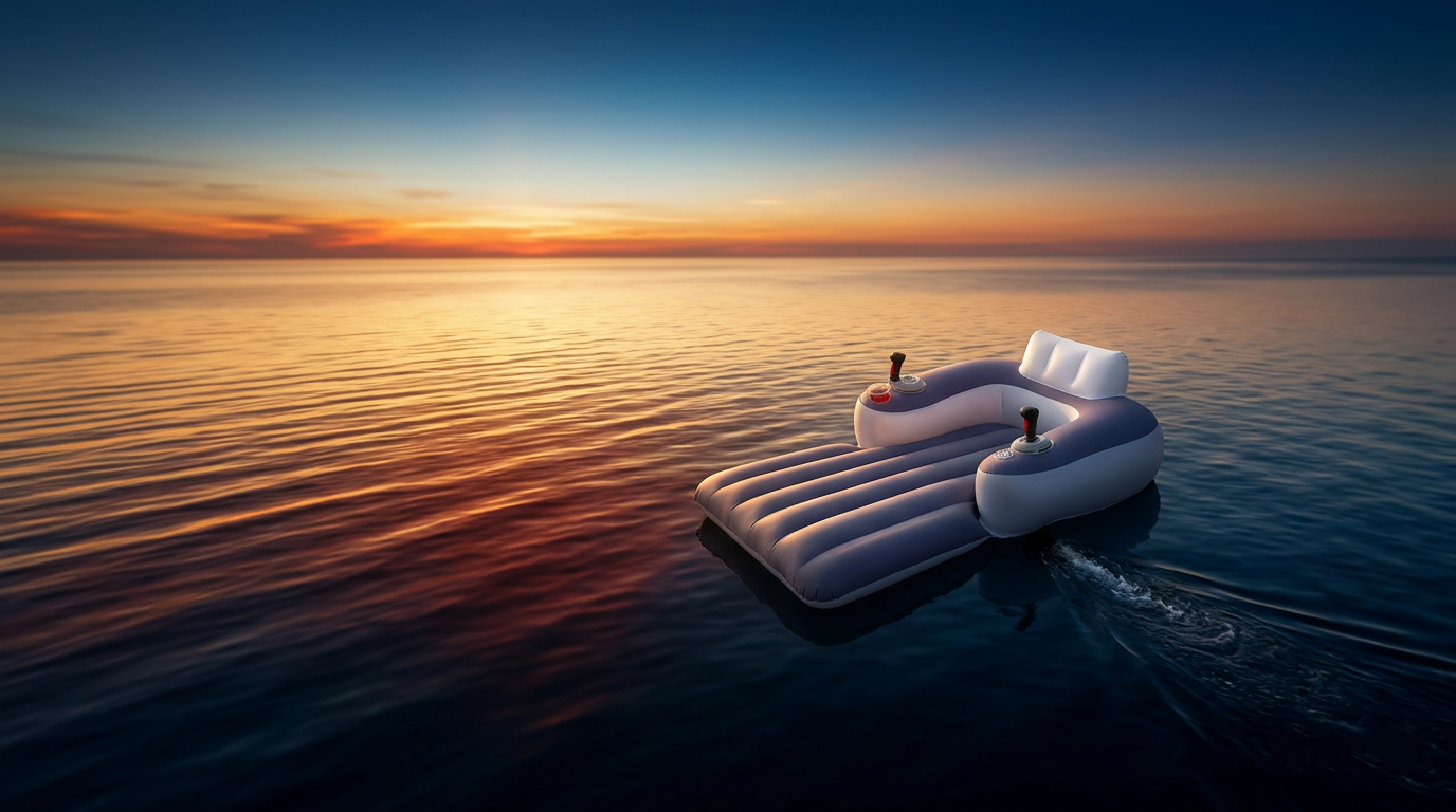 WaveLounge floating at sunset