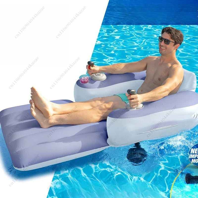 Electric Inflatable Water Seat, Floating Lounge Chair with Thruster for Adult Swimming & Water Sports